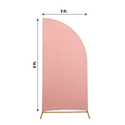 6 ft x 3 ft Matte Fitted Spandex Half Moon Wedding Arch Backdrop Stand Cover