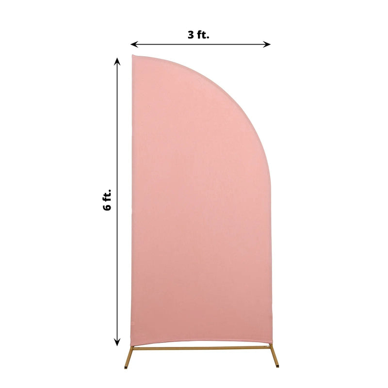 6 ft x 3 ft Matte Fitted Spandex Half Moon Wedding Arch Backdrop Stand Cover