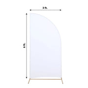 6 ft x 3 ft Matte Fitted Spandex Half Moon Wedding Arch Backdrop Stand Cover
