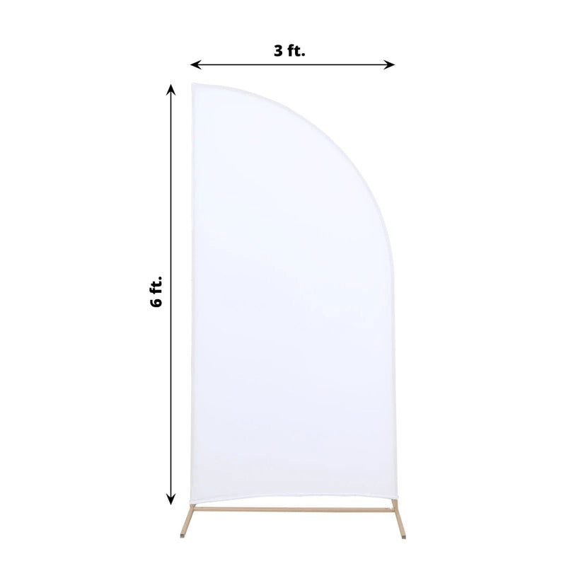 6 ft x 3 ft Matte Fitted Spandex Half Moon Wedding Arch Backdrop Stand Cover