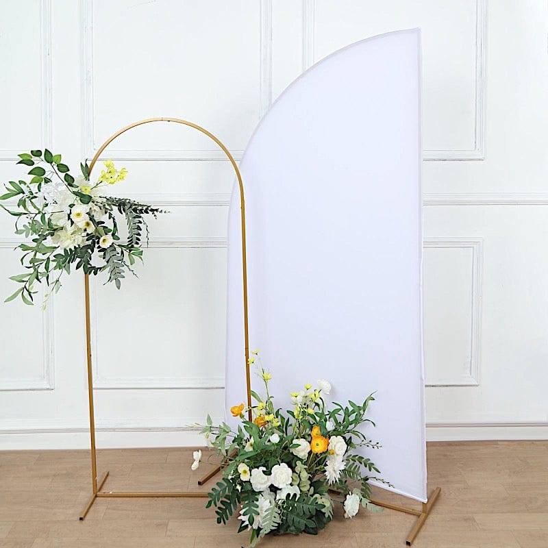 6 ft x 3 ft Matte Fitted Spandex Half Moon Wedding Arch Backdrop Stand Cover