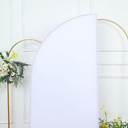 6 ft x 3 ft Matte Fitted Spandex Half Moon Wedding Arch Backdrop Stand Cover