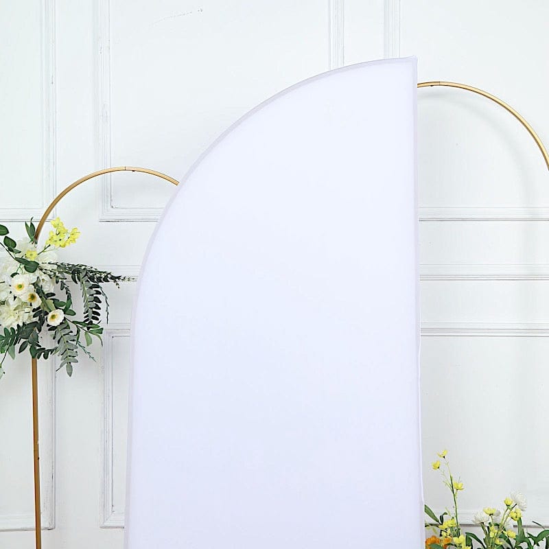 6 ft x 3 ft Matte Fitted Spandex Half Moon Wedding Arch Backdrop Stand Cover