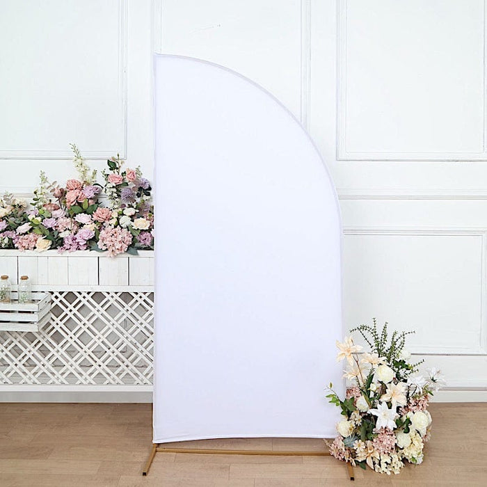 6 ft x 3 ft Matte Fitted Spandex Half Moon Wedding Arch Backdrop Stand Cover