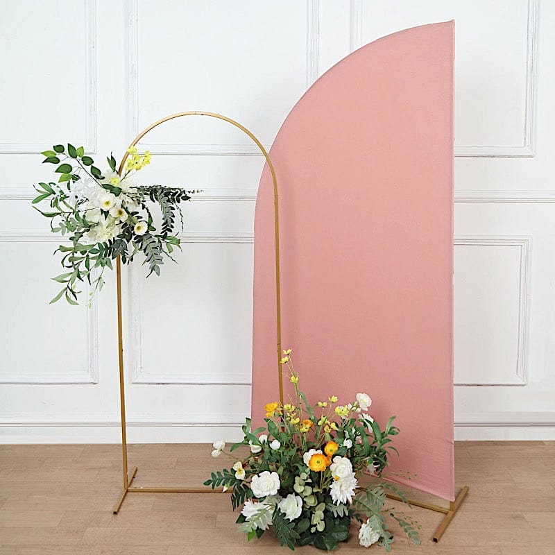 6 ft x 3 ft Matte Fitted Spandex Half Moon Wedding Arch Backdrop Stand Cover