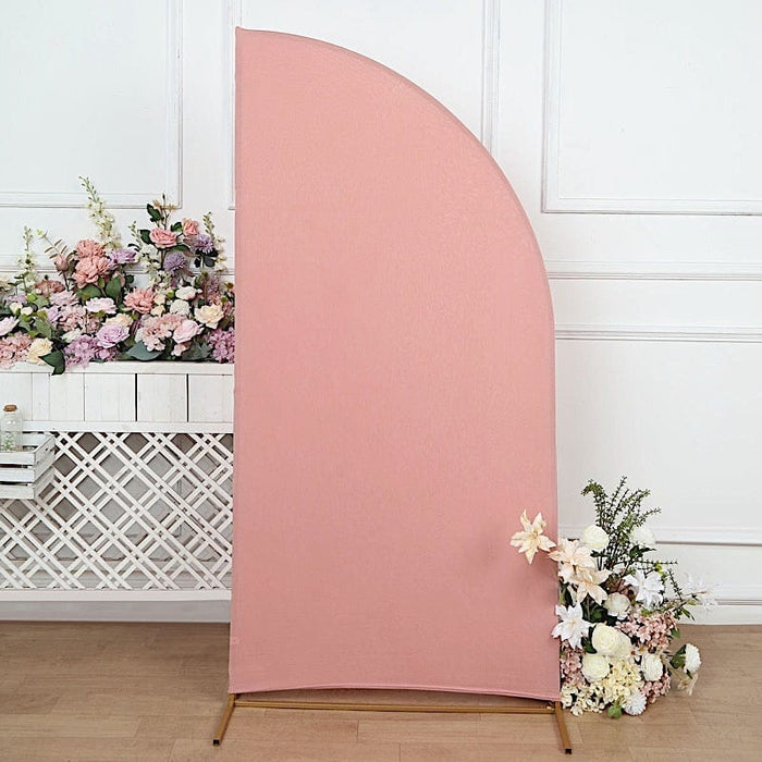 6 ft x 3 ft Matte Fitted Spandex Half Moon Wedding Arch Backdrop Stand Cover