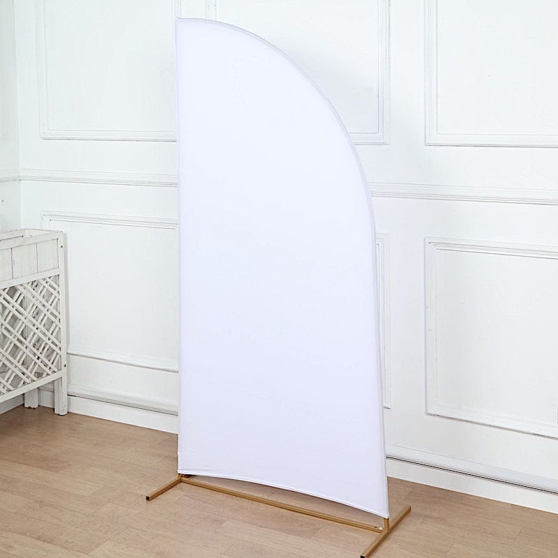 6 ft x 3 ft Matte Fitted Spandex Half Moon Wedding Arch Backdrop Stand Cover