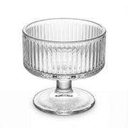 6 Glass Candle Holders with Ribbed Vintage Coupe Design - Clear CAND_HOLD_018_T3_RIB_CLR