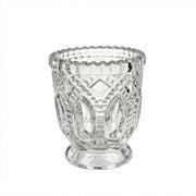 6 Glass Candle Holders with Vintage Textured Design - Clear CAND_HOLD_019_CLR
