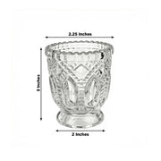 6 Glass Candle Holders with Vintage Textured Design - Clear CAND_HOLD_019_CLR