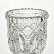 6 Glass Candle Holders with Vintage Textured Design - Clear CAND_HOLD_019_CLR