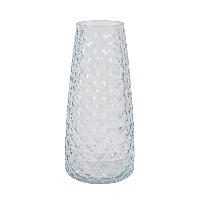 6 Glass Urn Vases Diamond Crystal Cut Pattern VASE_DIA01_9_CLR