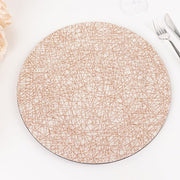 6 Glitter Acrylic Charger Plates with Abstract Lines Pattern