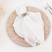 6 Glitter Acrylic Charger Plates with Abstract Lines Pattern