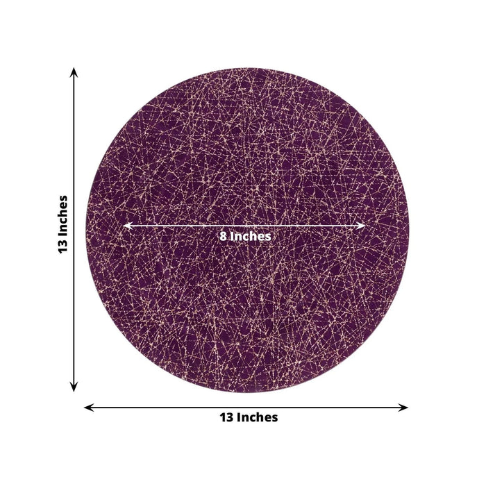 6 Glitter Acrylic Charger Plates with Abstract Lines Pattern