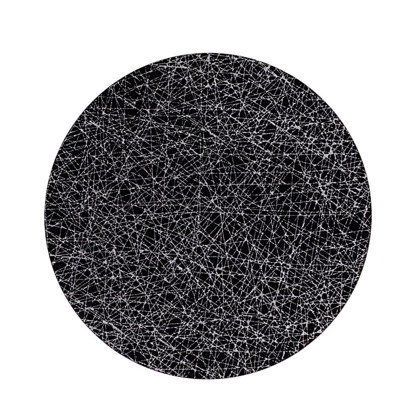 6 Glitter Acrylic Charger Plates with Abstract Lines Pattern CHRG_PLST0050_BKSV