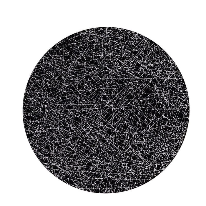 6 Glitter Acrylic Charger Plates with Abstract Lines Pattern CHRG_PLST0050_BKSV