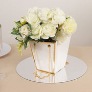 6 Gold Edge Trapezoid 5" Paper Gift Bags with Metal Chain Handles