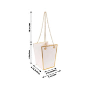 6 Gold Edge Trapezoid 5" Paper Gift Bags with Metal Chain Handles