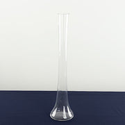 6 Heavy Duty Eiffel Tower Glass Vases with Round Base - Clear