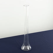 6 Heavy Duty Eiffel Tower Glass Vases with Round Base - Clear