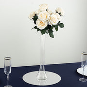 6 Heavy Duty Eiffel Tower Glass Vases with Round Base - Clear