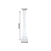 6 Heavy Duty Eiffel Tower Glass Vases with Round Base - Clear