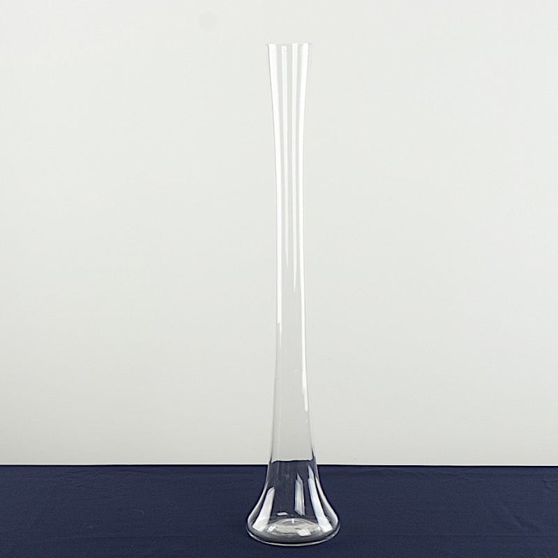 6 Heavy Duty Eiffel Tower Glass Vases with Round Base - Clear VASE_EIF01_24_CLR