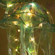 6 Jelly Fish LED Lantern Hanging Lights with Organza Ribbon - Blue and Purple LED_DECO01_SET6_WHBL