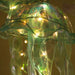 6 Jelly Fish LED Lantern Hanging Lights with Organza Ribbon - Blue and Purple LED_DECO01_SET6_WHBL