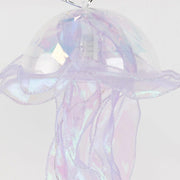 6 Jelly Fish LED Lantern Hanging Lights with Organza Ribbon - Blue and Purple LED_DECO01_SET6_WHBL
