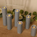 6 LED Candles Battery Operated Dripping Wax Design Pillar Lights - Warm White