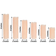 6 LED Candles Battery Operated Dripping Wax Design Pillar Lights - Warm White