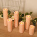 6 LED Candles Battery Operated Dripping Wax Design Pillar Lights - Warm White