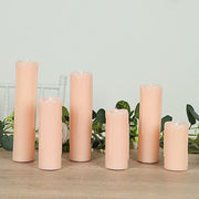 6 LED Candles Battery Operated Dripping Wax Design Pillar Lights - Warm White
