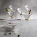 6 Martini Glasses 10oz Ribbed Design with Gold Ring Accent - Clear GLAS_CUMT006_10_CLGD
