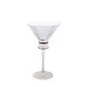 6 Martini Glasses 10oz Ribbed Design with Gold Ring Accent - Clear GLAS_CUMT006_10_CLGD