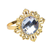 6 Metal 2" Napkin Rings with Large Crystal Rhinestone NAP_RING39_GOLD