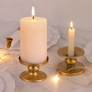 6 Metal Candle Holders Reversible Pillar and Taper Candlestick Stands