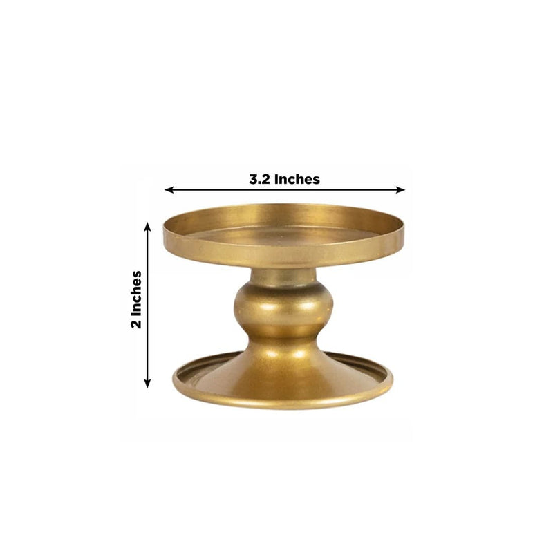 6 Metal Candle Holders Reversible Pillar and Taper Candlestick Stands