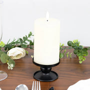 6 Metal Candle Holders Reversible Pillar and Taper Candlestick Stands