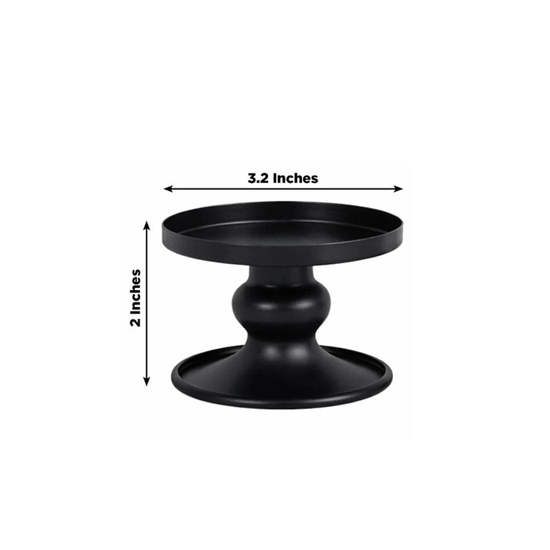 6 Metal Candle Holders Reversible Pillar and Taper Candlestick Stands