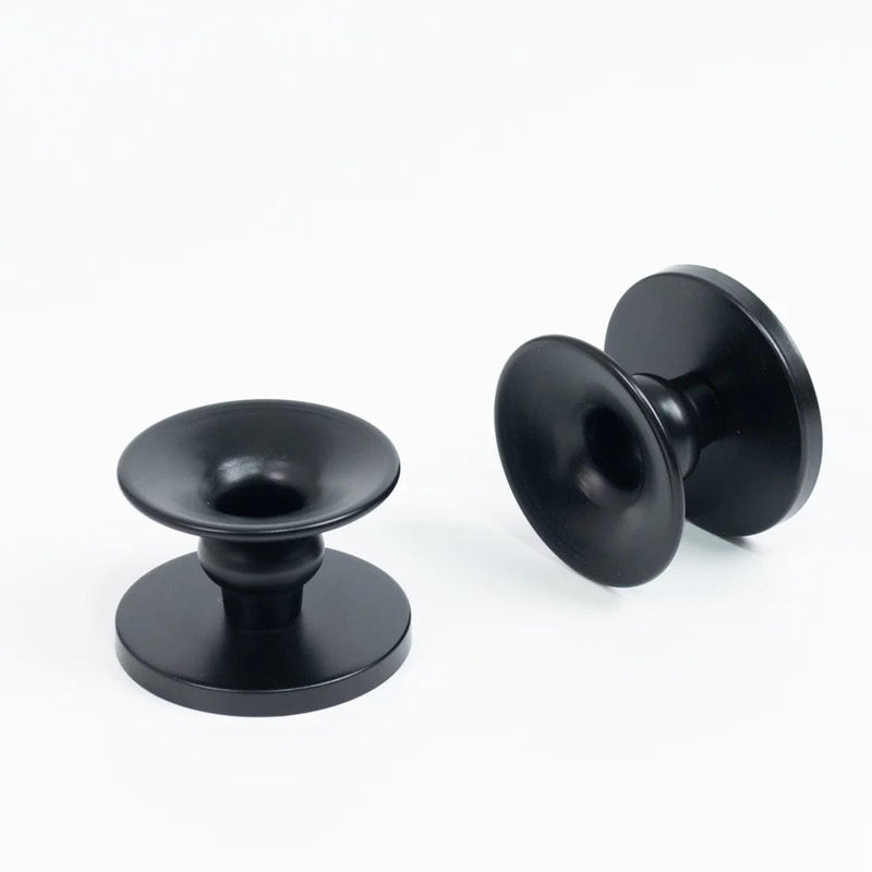 6 Metal Candle Holders Reversible Pillar and Taper Candlestick Stands