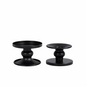 6 Metal Candle Holders Reversible Pillar and Taper Candlestick Stands CAND_HOLD_PL001_2_BLK