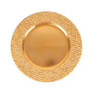 6 Metallic 13" Acrylic Charger Plates with Hammered Rim -  Gold CHRG_PLST0035_GOLD