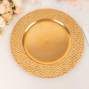 6 Metallic 13" Acrylic Charger Plates with Hammered Rim -  Gold CHRG_PLST0035_GOLD