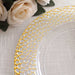 6 Metallic 13" Acrylic Round Charger Plates with Hammered Rim - Clear and Gold CHRG_PLST0046_CLGD