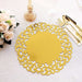 6  Metallic 13" Laser Cut Cardboard Placemats with Floral Rim - Gold DSP_CHRG_R0015_GOLD