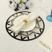 6 Metallic 13" Laser Cut Geometric Triangle Disposable Cardboard Placemats - Gold