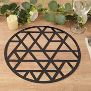 6 Metallic 13" Laser Cut Geometric Triangle Disposable Cardboard Placemats - Gold
